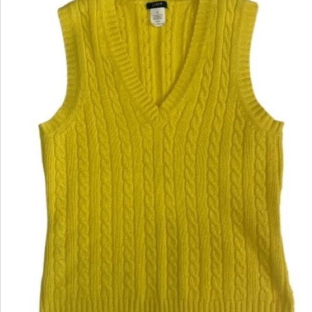 J. Crew Yellow Merino Wool Sweater Vest